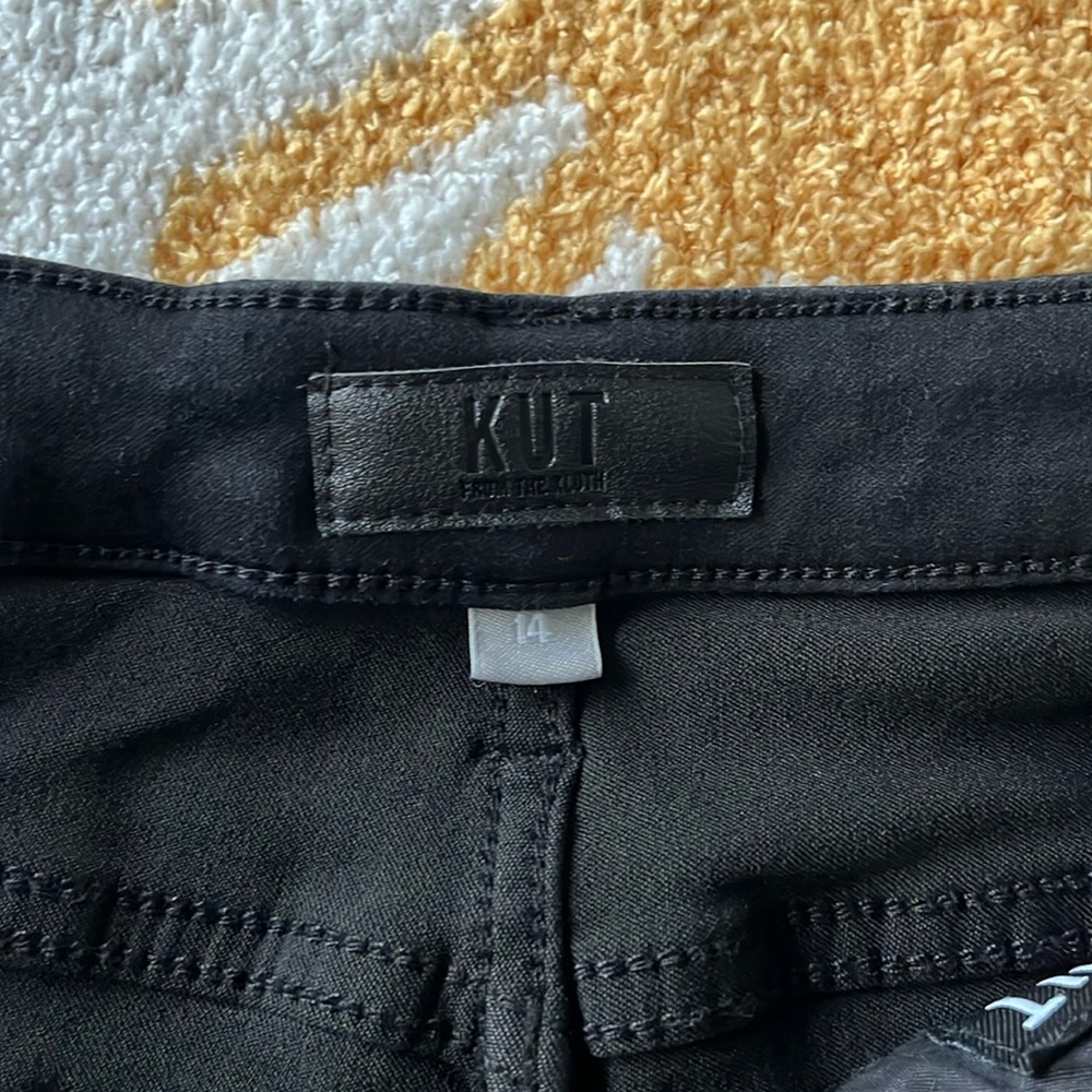 Kut From the Kloth Kelsey Mid Rise Ankle Flare  Jean, size 14, black
